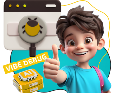 Тестирование & Vibe Debug. Охотники за багами - КИБЕРшкола программирования для детей, компьютерные курсы для школьников, начинающих и подростков - KIBERone г. Северск