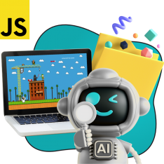 Язык программирования JavaScript + AI. Проектное обучение + геймификация + AI-помощники - КИБЕРшкола программирования для детей, компьютерные курсы для школьников, начинающих и подростков - KIBERone г. Северск
